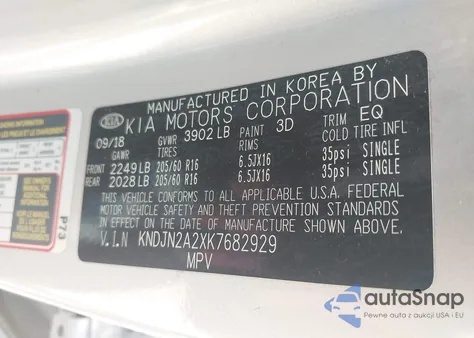 2019 Kia Soul из США, поврежденный, VIN KNDJN2A2XK7682929